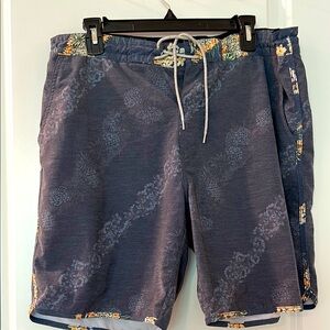Rip Curl Blue Board Shorts with Textured Pattern